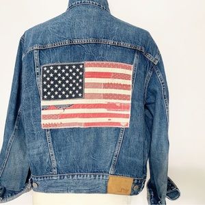 Polo Ralph Lauren Americana Large Flag Patch Appliqué Embroidered Denim …